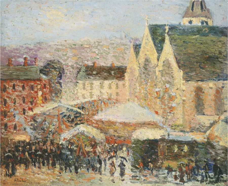 Die Saint-Romain-Messe auf dem Platz Saint-Vivien, Rouen - Robert Antoine Pinchon