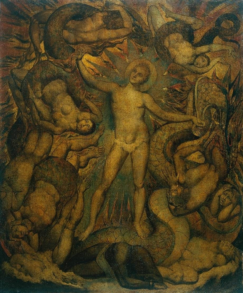 Die spirituelle Form von Nelson, die Leviathan anführt - William Blake