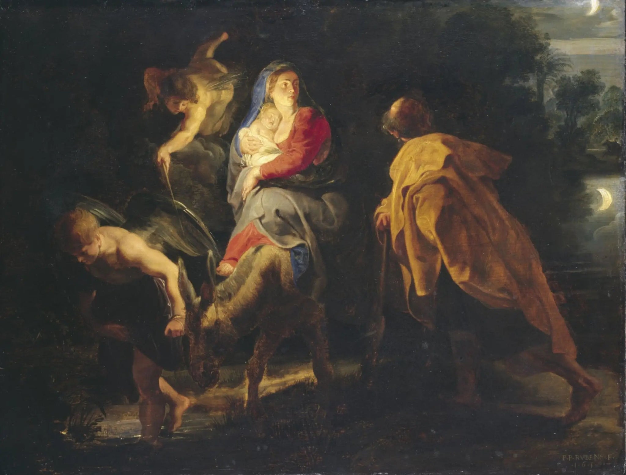 La fuite en Égypte - Peter Paul Rubens image 1 reproduction de peinture à l’huile