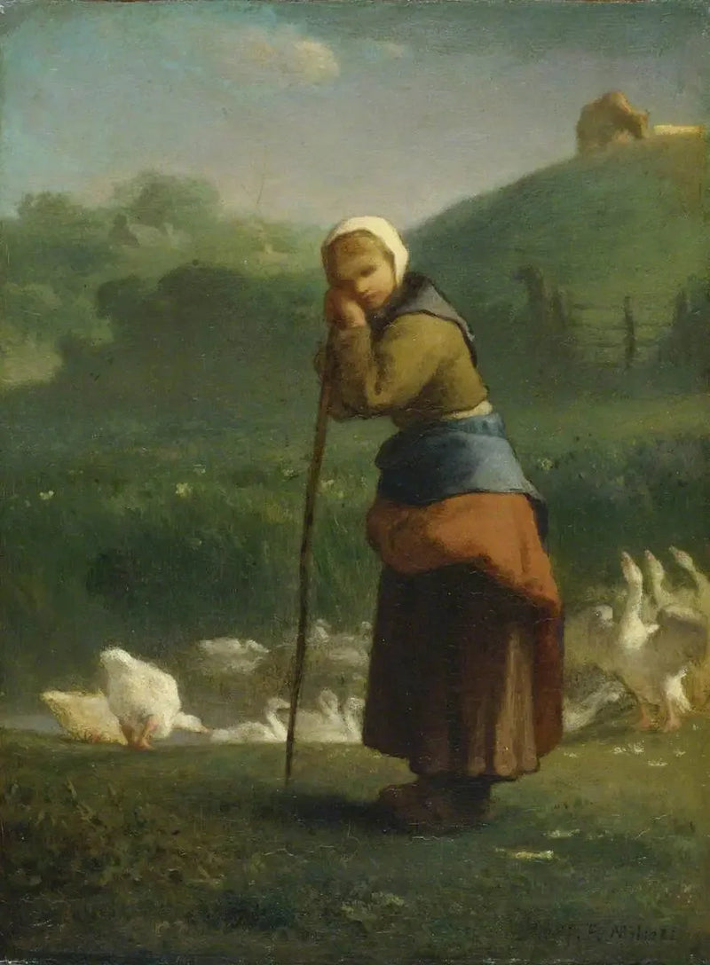 Die Gänsehirtein in Gruchy - Jean-François Millet