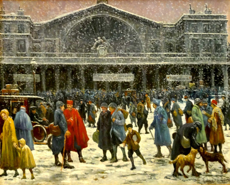 Der Bahnhof Est unter Schnee - Maximilien Luce