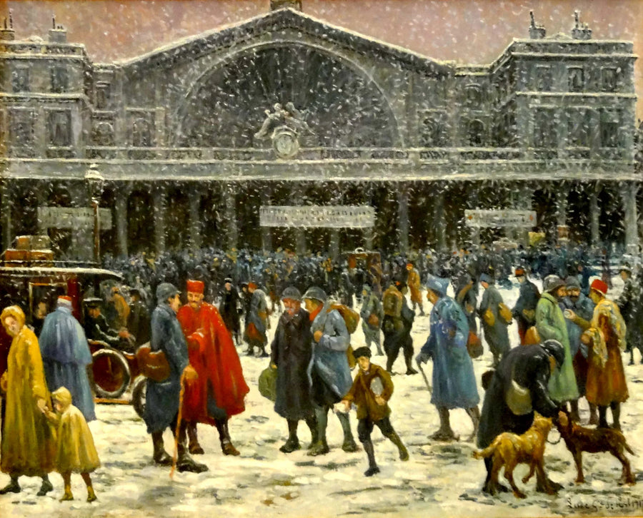 Der Bahnhof Est unter Schnee - Maximilien Luce