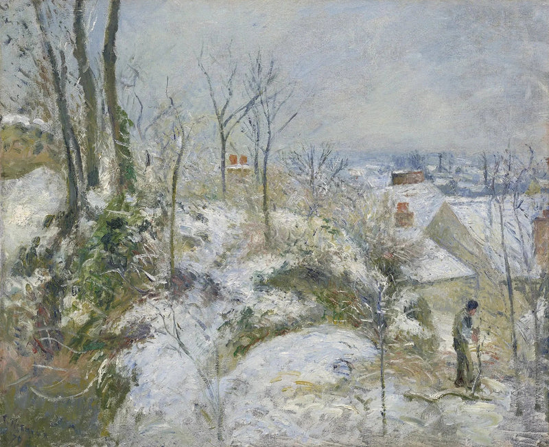 La Garenne, Côte Saint-Denis in Pontoise, Schneeeffekt - Camille Pissarro