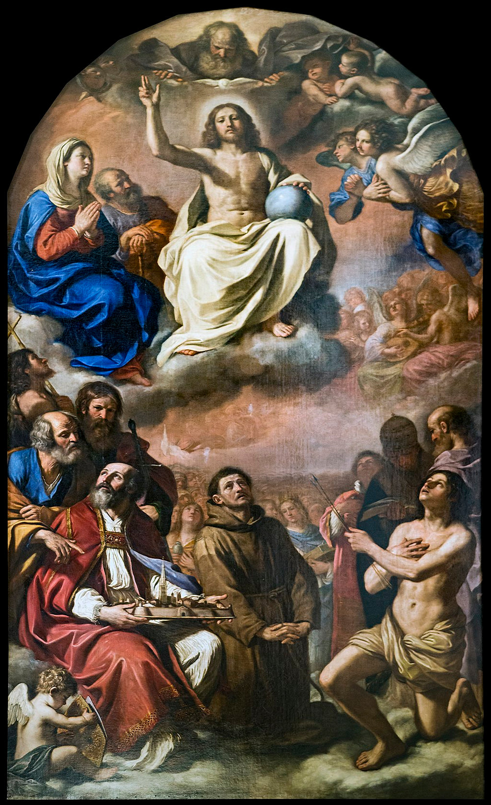 La Gloire de tous les saints. Les saints protecteurs de la ville de Modène - Guercino image 1 reproduction de peinture à l’huile