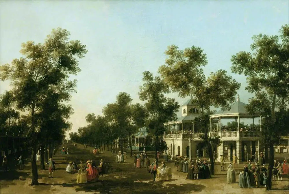 La Grande Promenade, Vauxhall Gardens, Londres - Canaletto image 1 copie peinte à la main à l’huile