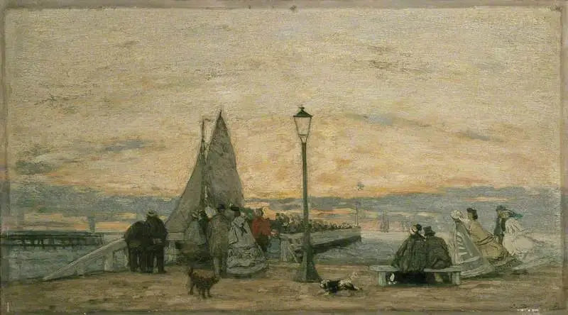 Die Jetée von Trouville: Sonnenuntergang - Eugène Boudin