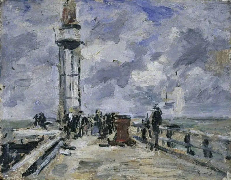 La jetée et le phare de Honfleur - Eugène Boudin image 1 reproduction d’œuvre d’art à l’huile