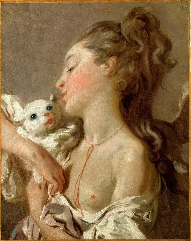 Das Mädchen mit der Katze - Jean-Honoré Fragonard