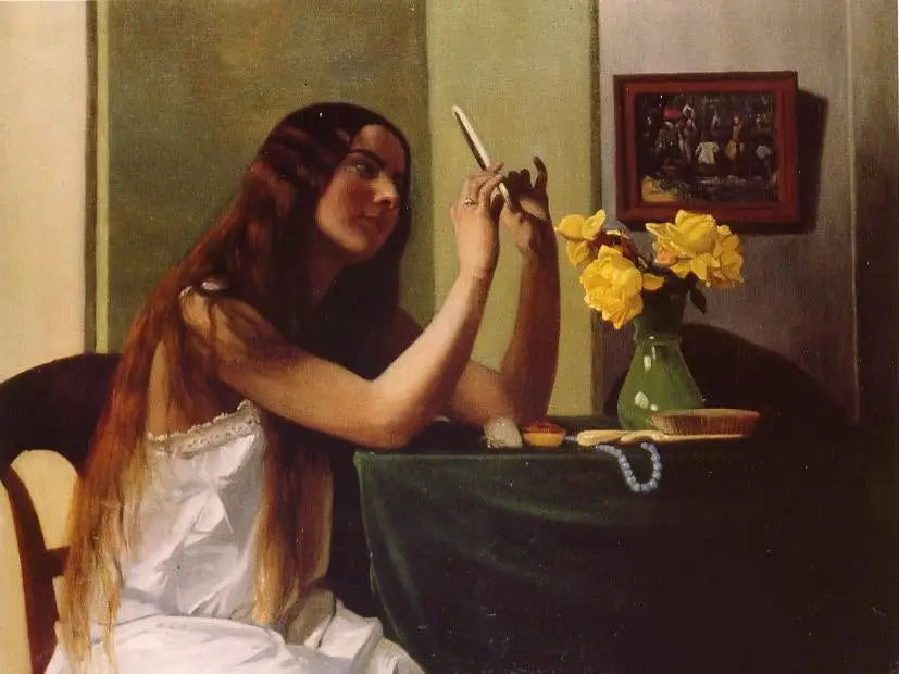 La jeune fille au miroir - Félix Vallotton - Alpha Reproduction