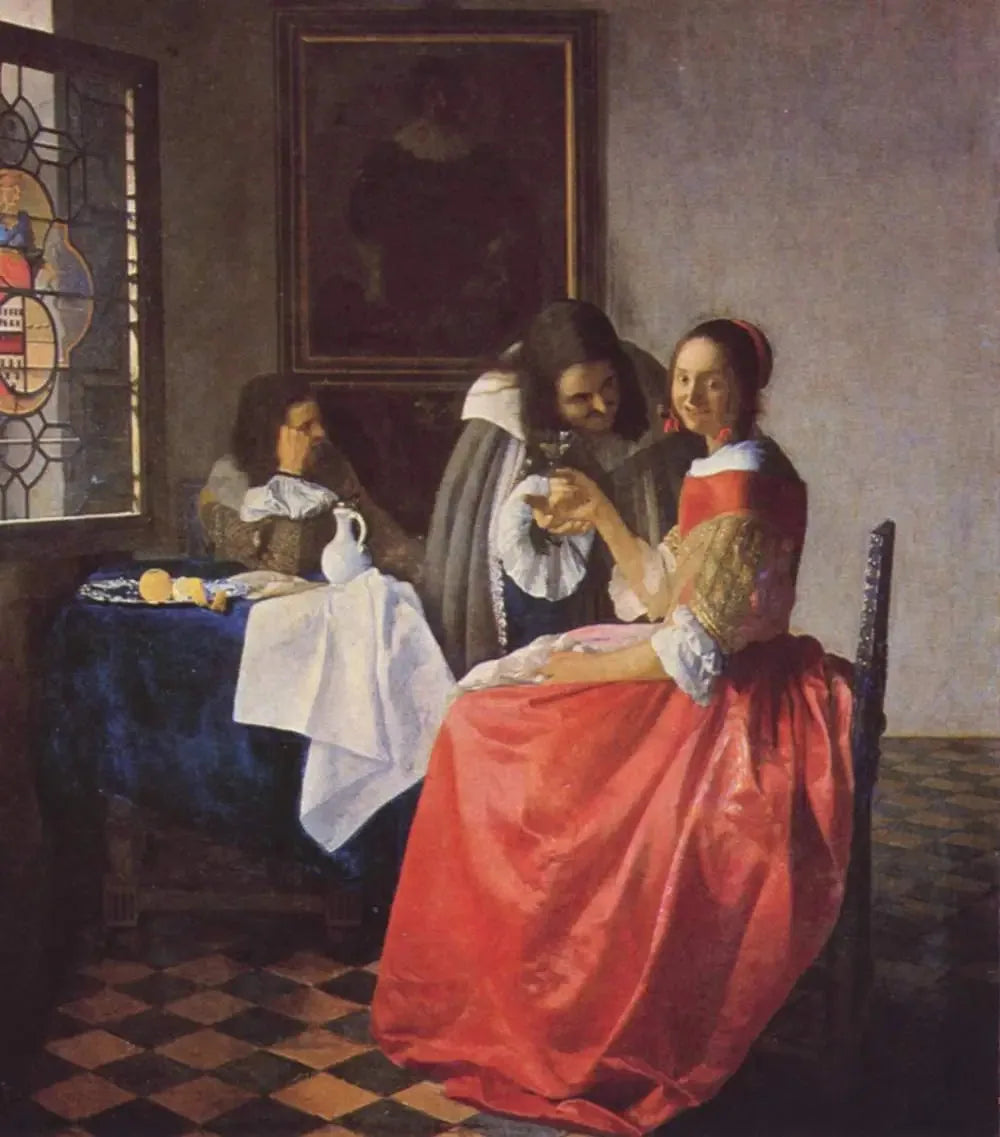 La Jeune Fille au verre de vin - Johannes Vermeer image 1 reproduction réalisée par Alpha Reproduction