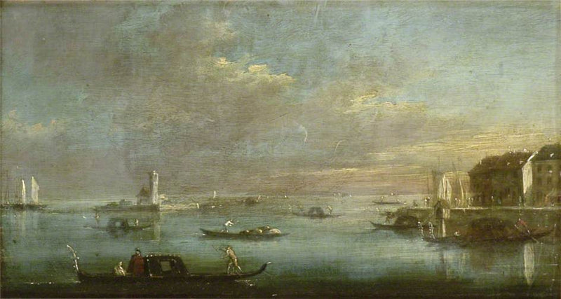 Die Lagune von Venedig bei Sonnenuntergang - Francesco Guardi