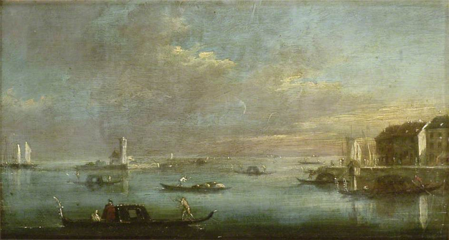 Die Lagune von Venedig bei Sonnenuntergang - Francesco Guardi