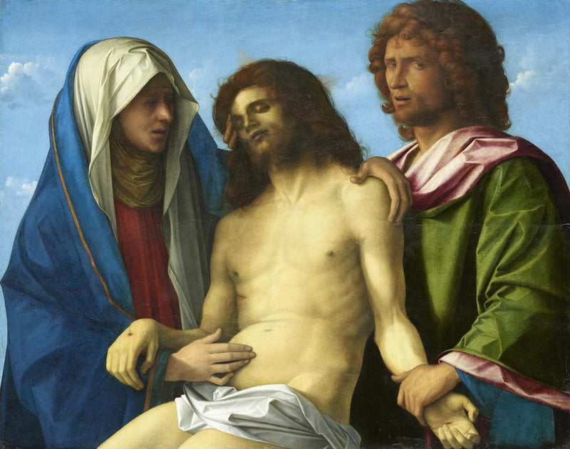 Die Klage: Der Körper Christi, gehalten von Maria und Johannes dem Evangelisten / Pietà - Giovanni Bellini