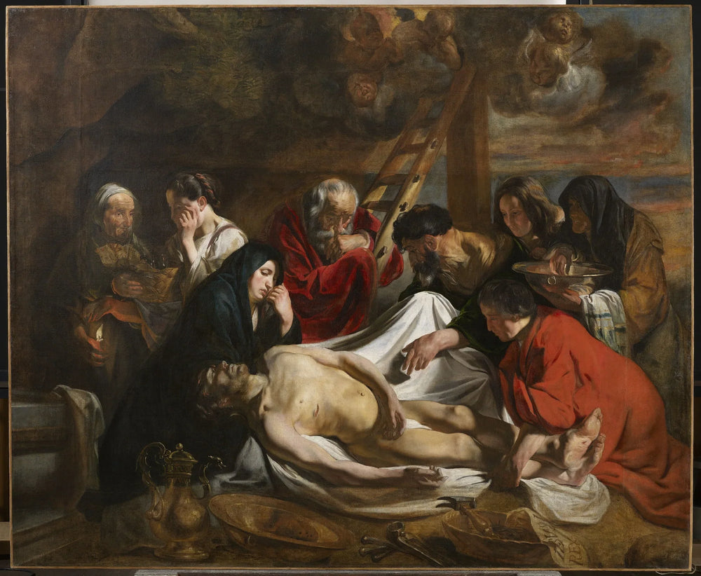 La lamentation sur le corps du Christ mort - Jacob Jordaens image 1 copie de tableau peinte à la main