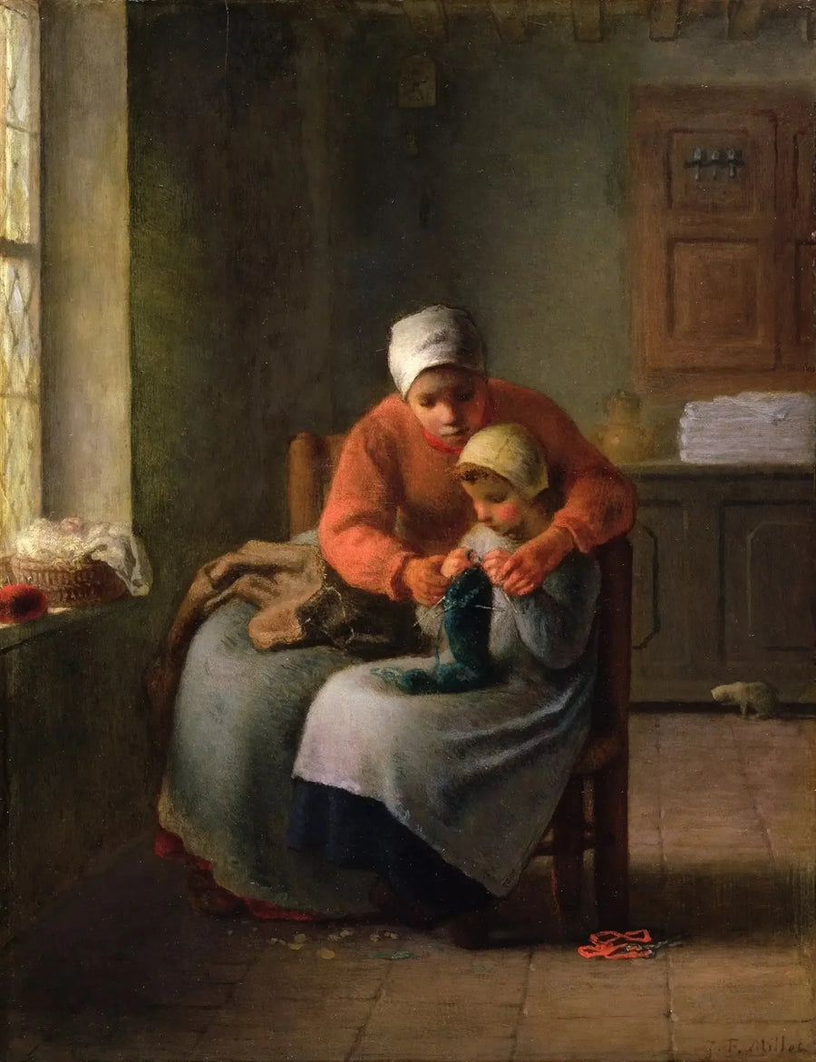 Das Strickunterricht - Jean-François Millet
