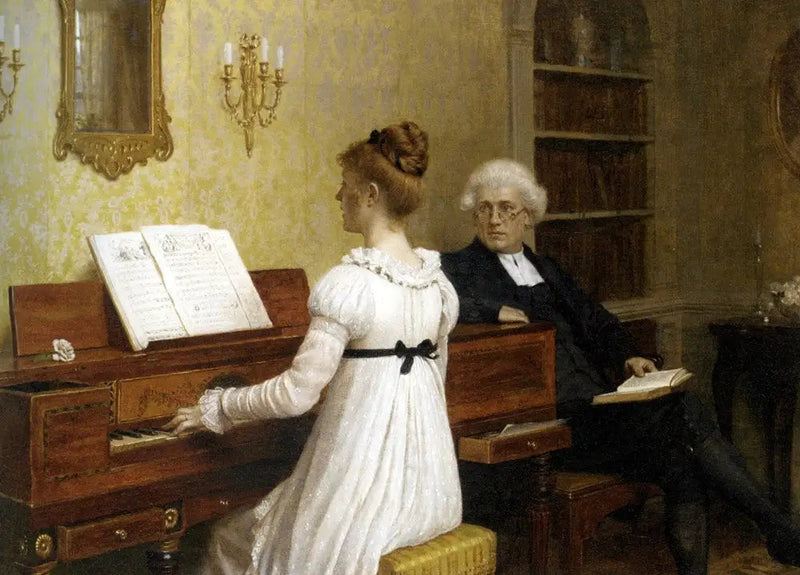 Das Klavierunterricht - Edmund Blair Leighton