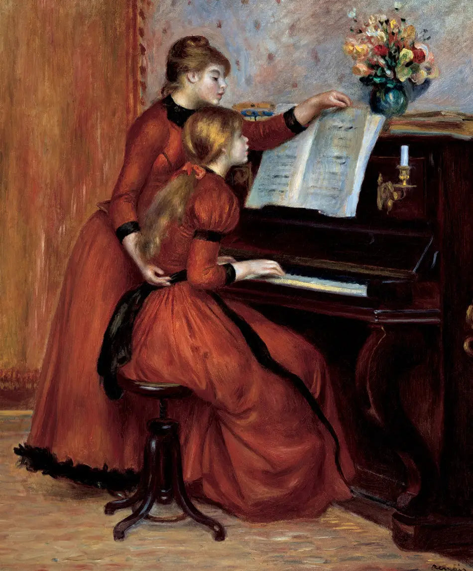 La Leçon de piano - Pierre-Auguste Renoir image 1 copie de tableau peinte à la main