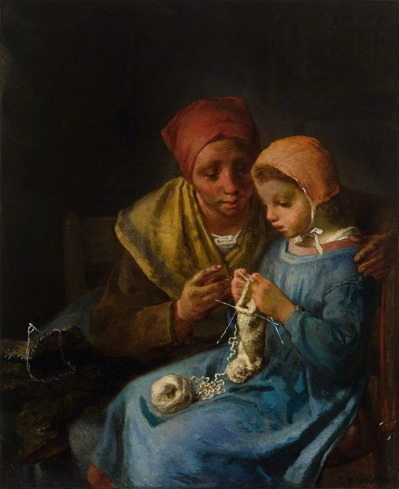 Die Strickstunde - Jean-François Millet