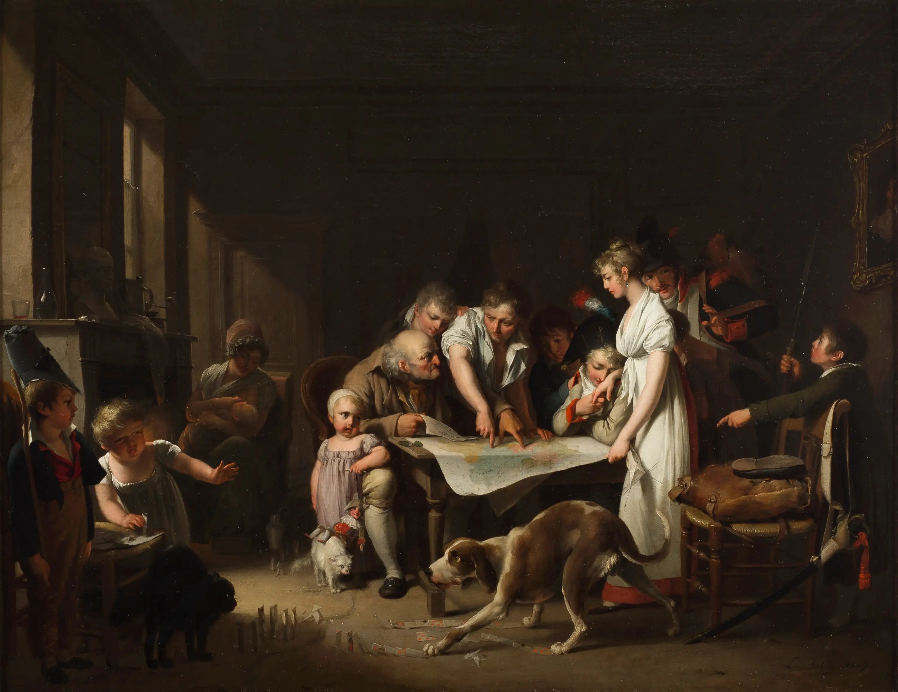 La Lecture du Bulletin de la grande armée - Louis-Léopold Boilly image 1 copie peinte à la main à l’huile
