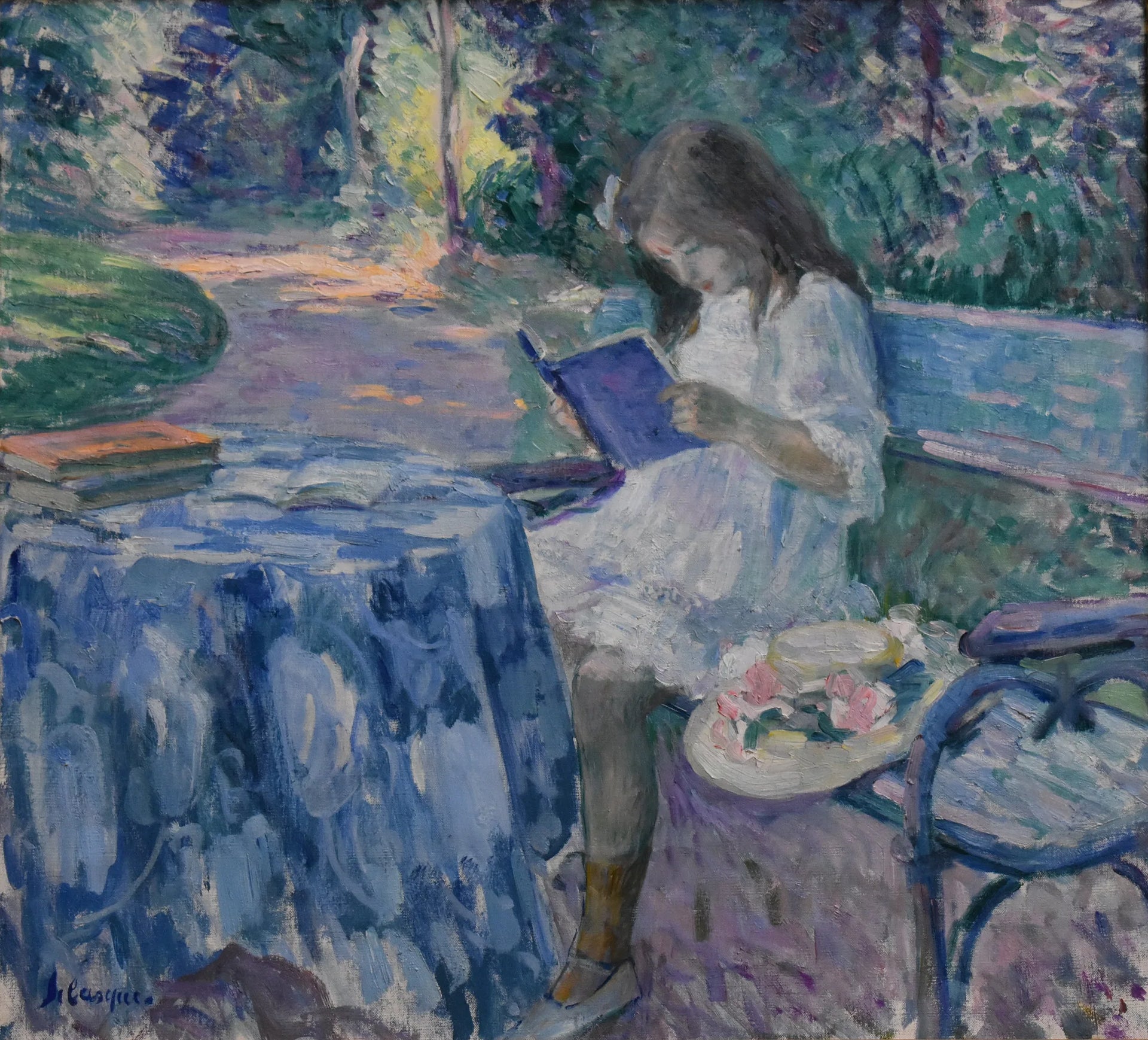 La lecture - Henri Lebasque image 1 copie de tableau peinte à la main