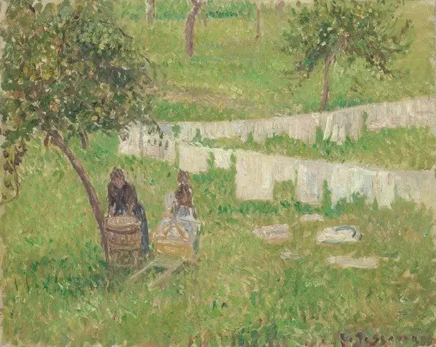 Die Wäsche in Éragny - Camille Pissarro