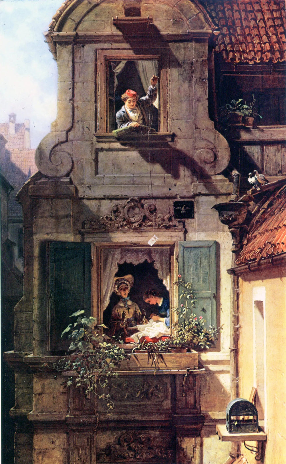 La Lettre d'amour interceptée - Carl Spitzweg image 1 copie de tableau peinte à la main