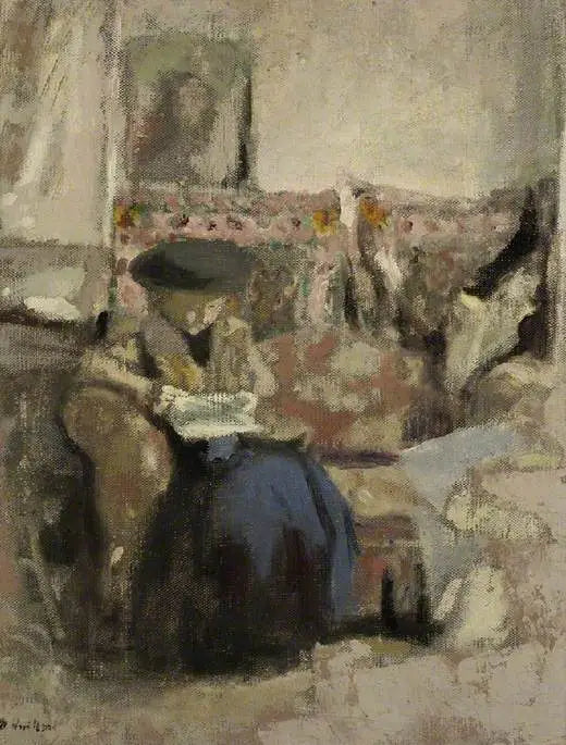 Die Lesende auf dem Kissen - Édouard Vuillard