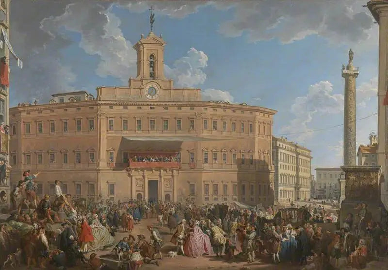 La Lotterie auf der Piazza di Montecitorio - Giovanni Paolo Panini