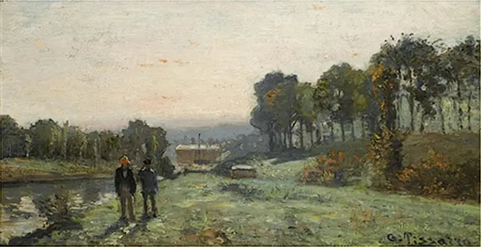 La Machine de Marly à Bougival - Camille Pissarro image 1 reproduction artisanale de tableau