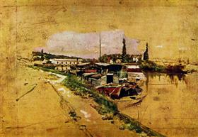 Die Maschine von Marly (Die Seine in Bougival) - Giovanni Boldini