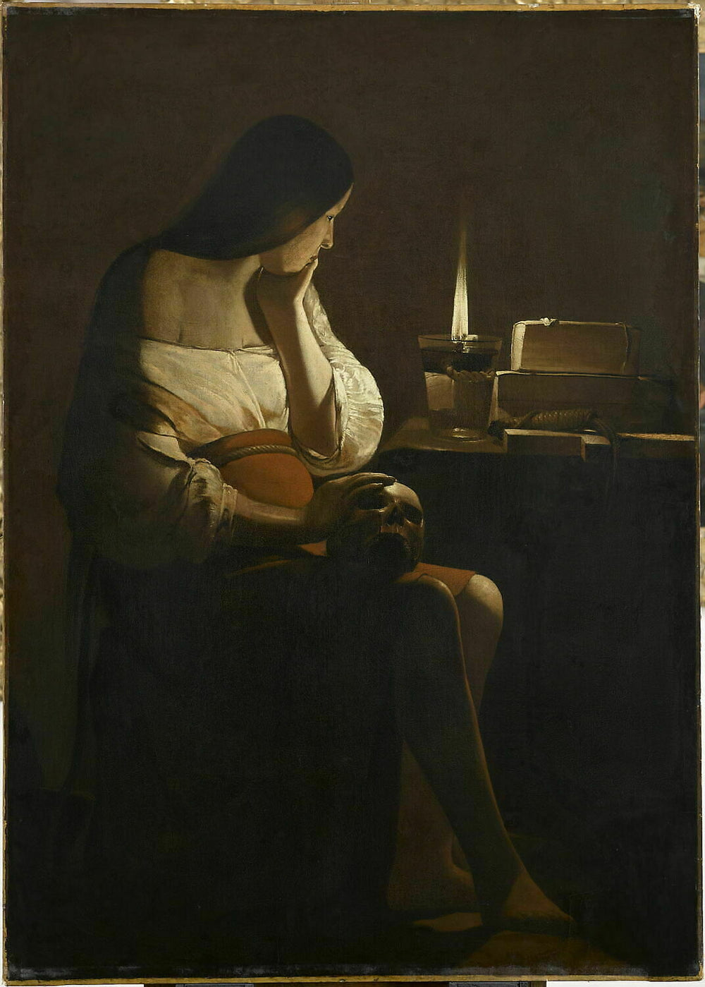 La Madeleine à la veilleuse - Georges de La Tour image 1 reproduction de peinture à l’huile