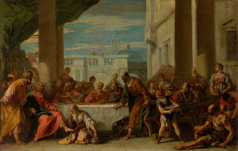 Die weinende Maria Magdalena an den Füßen Christi. - Sebastiano Ricci