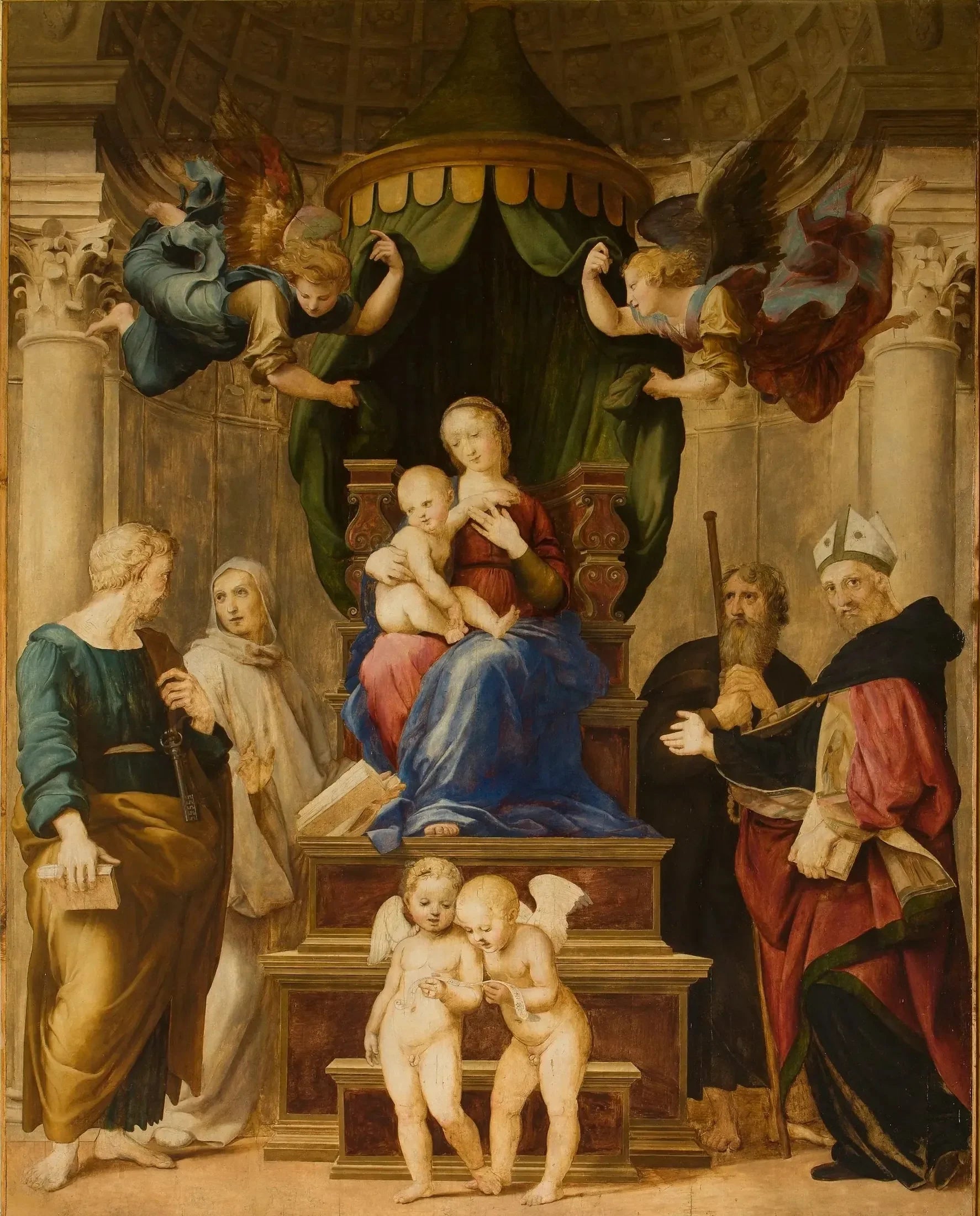 La Madone au baldaquin - Raphaël Sanzio image 1 reproduction de peinture à l’huile