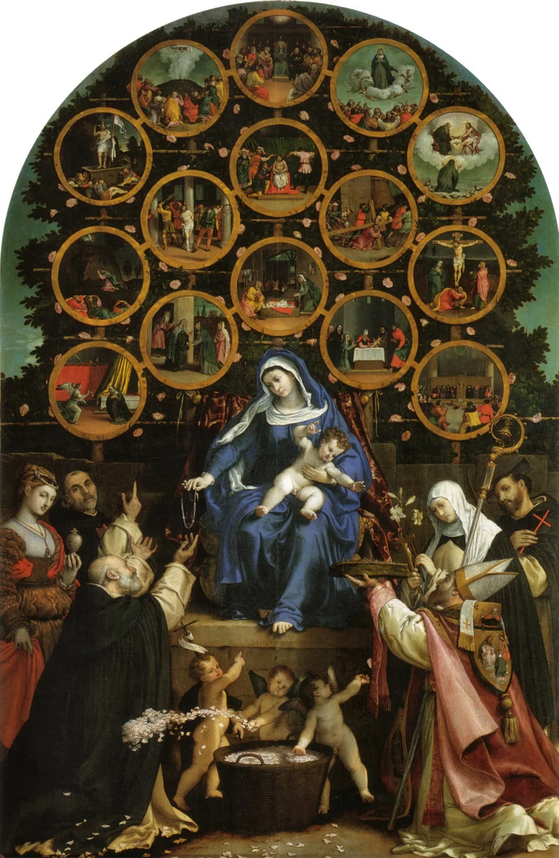 Die Madonna des Rosenkranzes - Lorenzo Lotto