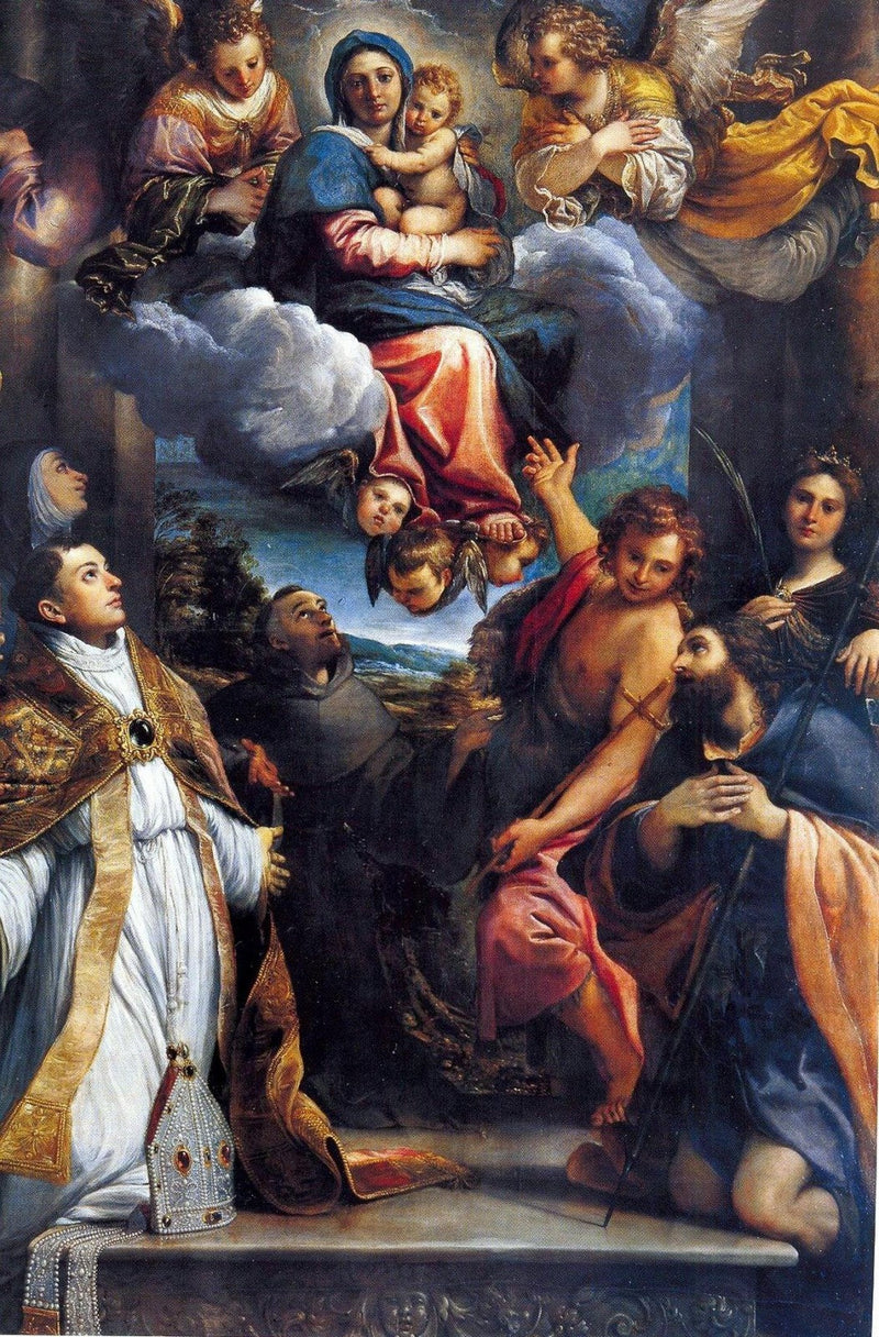 Die Madonna in Herrlichkeit mit den Heiligen - Annibale Carracci
