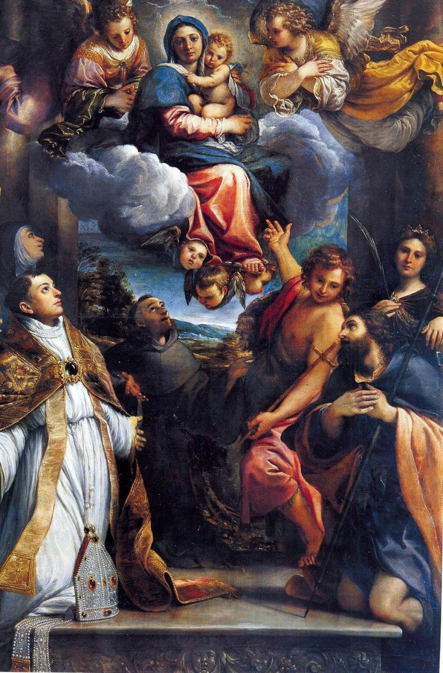 Die Madonna in Herrlichkeit mit den Heiligen - Annibale Carracci