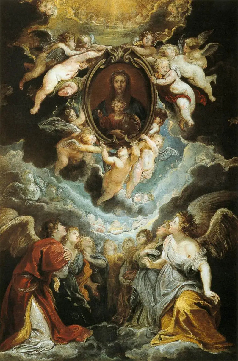 Die Madonna della Vallicella, verehrt von Seraphim und Cherubim - Peter Paul Rubens