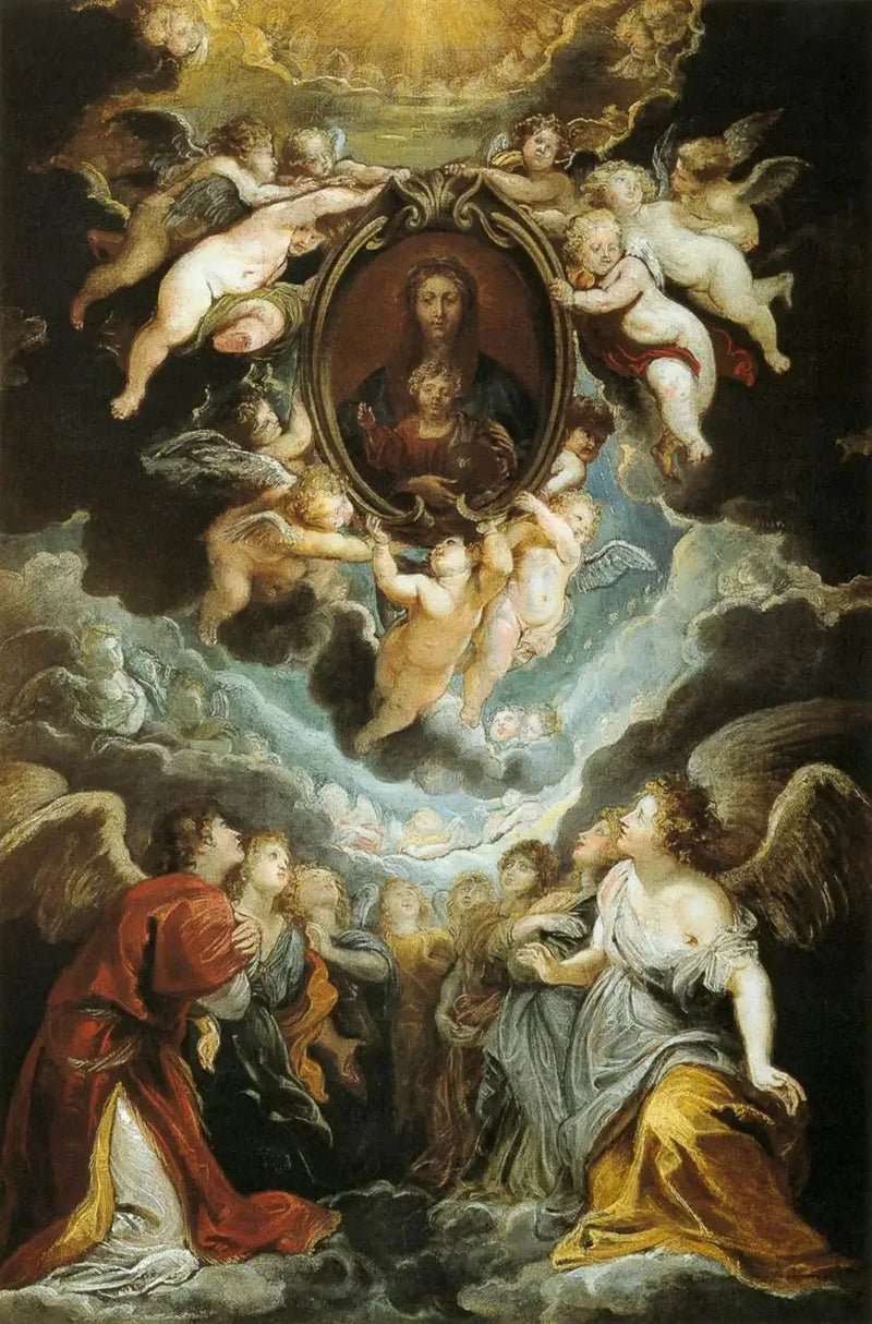 Die Madonna della Vallicella, verehrt von Seraphim und Cherubim - Peter Paul Rubens