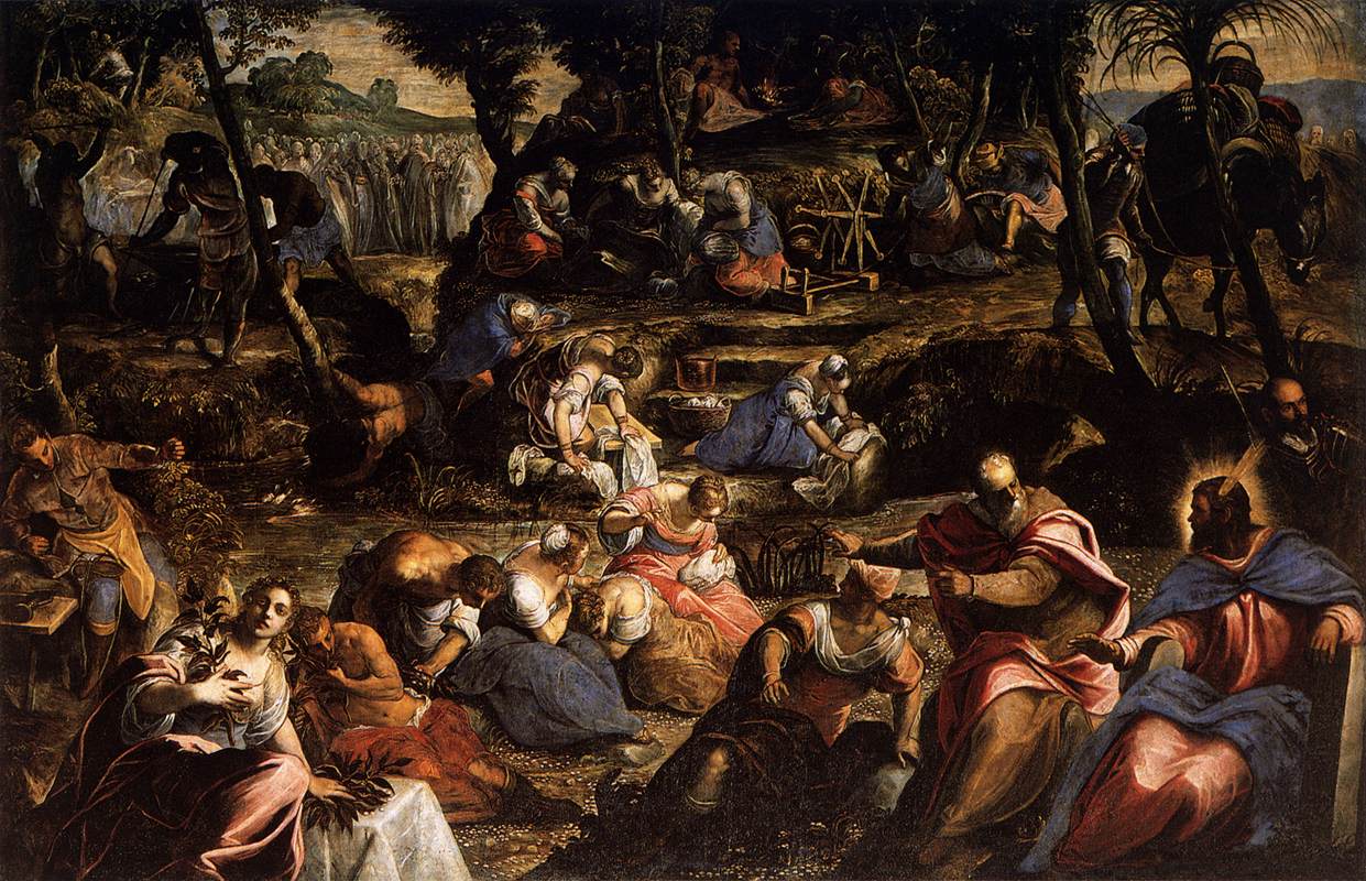 La Manne - Jacopo Tintoretto image 1 copie peinte à la main à l’huile