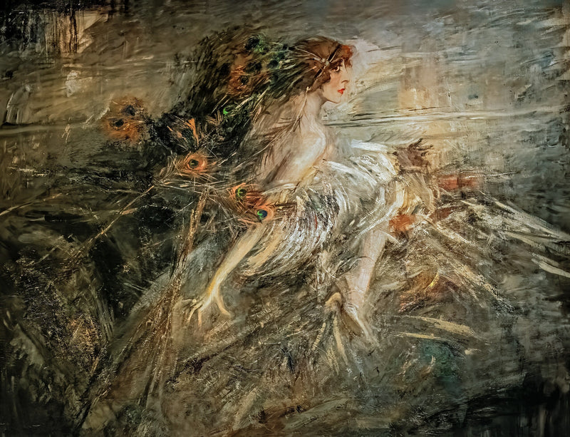 Die Marquise Luisa Casati mit Pfauenfedern - Giovanni Boldini
