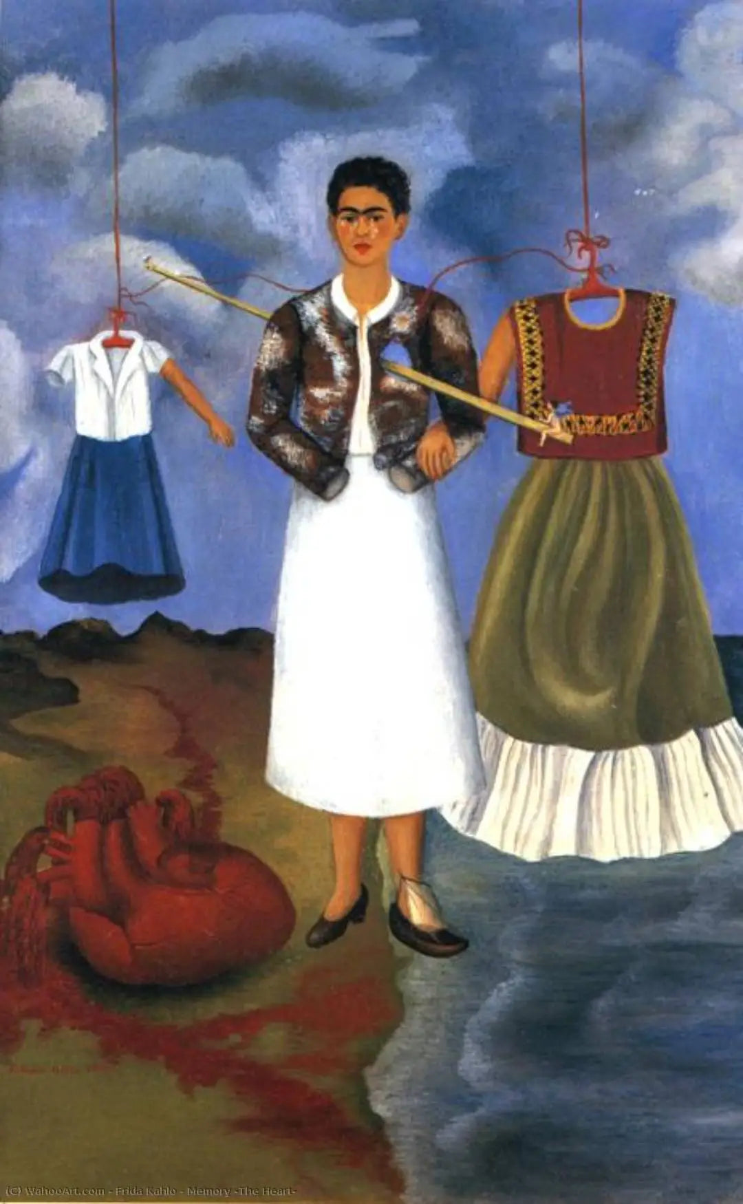 La mémoire ou le cœur - Frida Kahlo image 1 copie de tableau peinte à la main