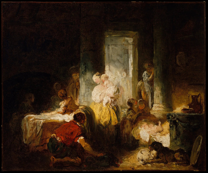 Die glückliche Mutter - Jean-Honoré Fragonard