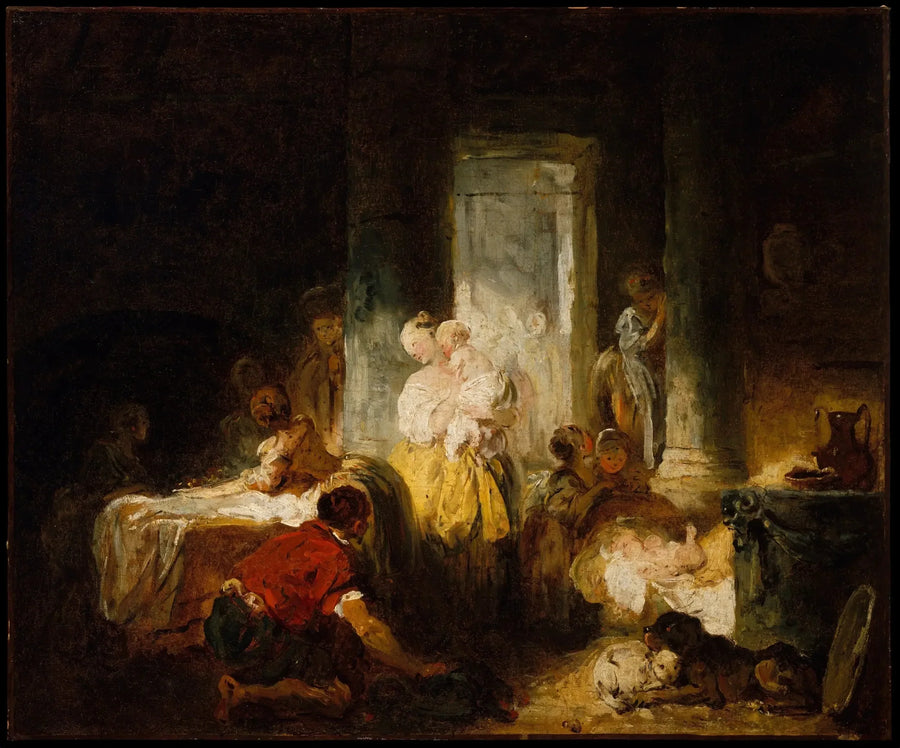 Die glückliche Mutter - Jean-Honoré Fragonard