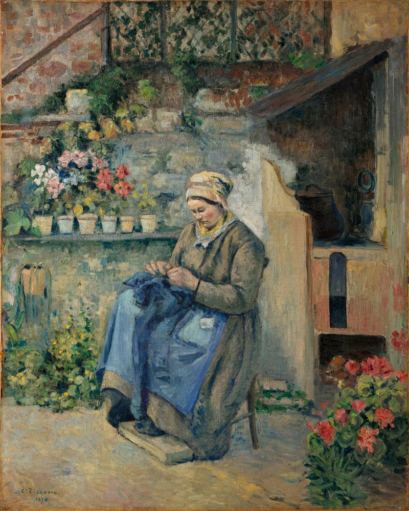 Die reparierende Mutter Jolly - Camille Pissarro