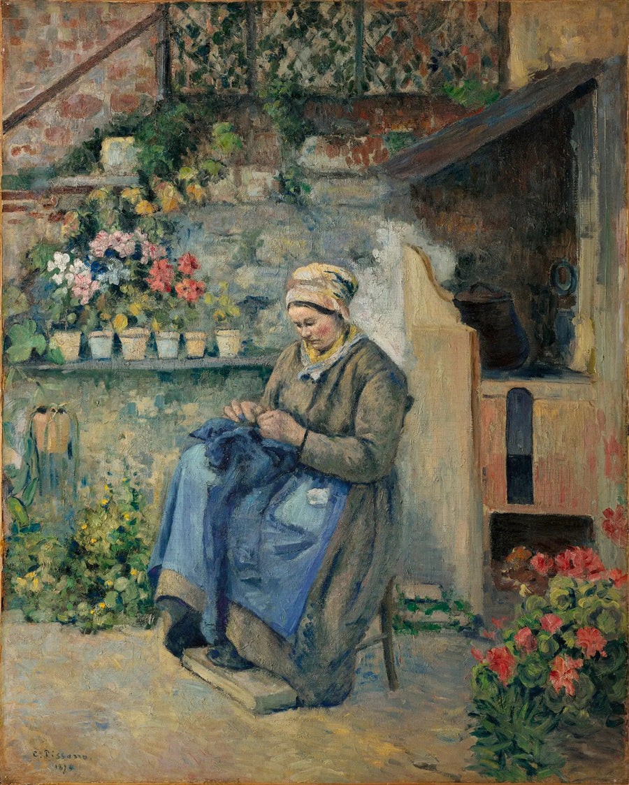 Die reparierende Mutter Jolly - Camille Pissarro
