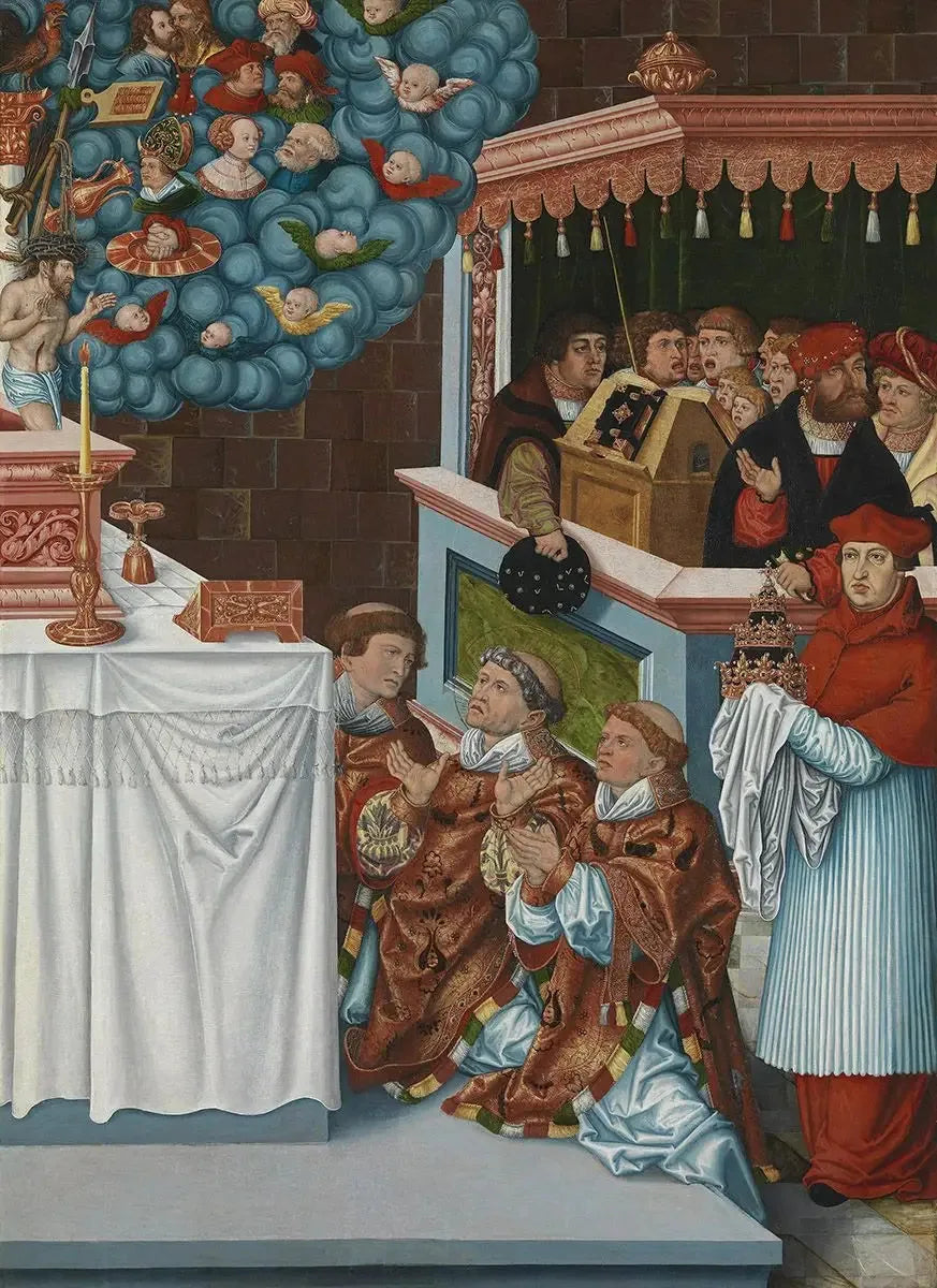 Die Messe des heiligen Gregor mit Kardinal Albrecht von Brandenburg - Lucas Cranach der Ältere