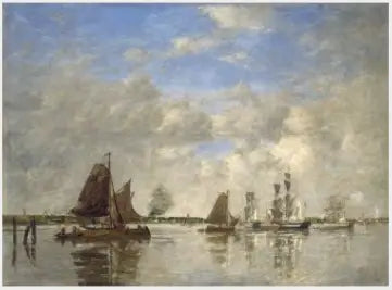 La Meuse à Dordrecht - Eugène Boudin image 1 reproduction de peinture à l’huile