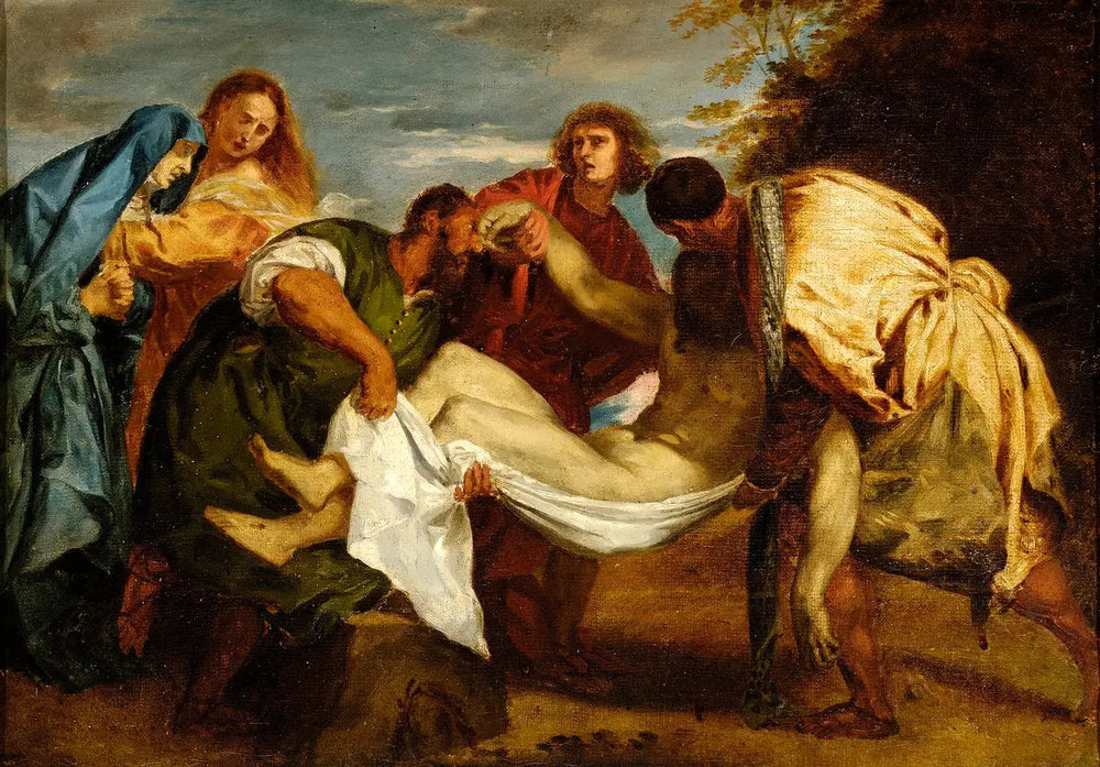 La Mise au tombeau d'après Titien - Eugène Delacroix image 1 reproduction artisanale de tableau