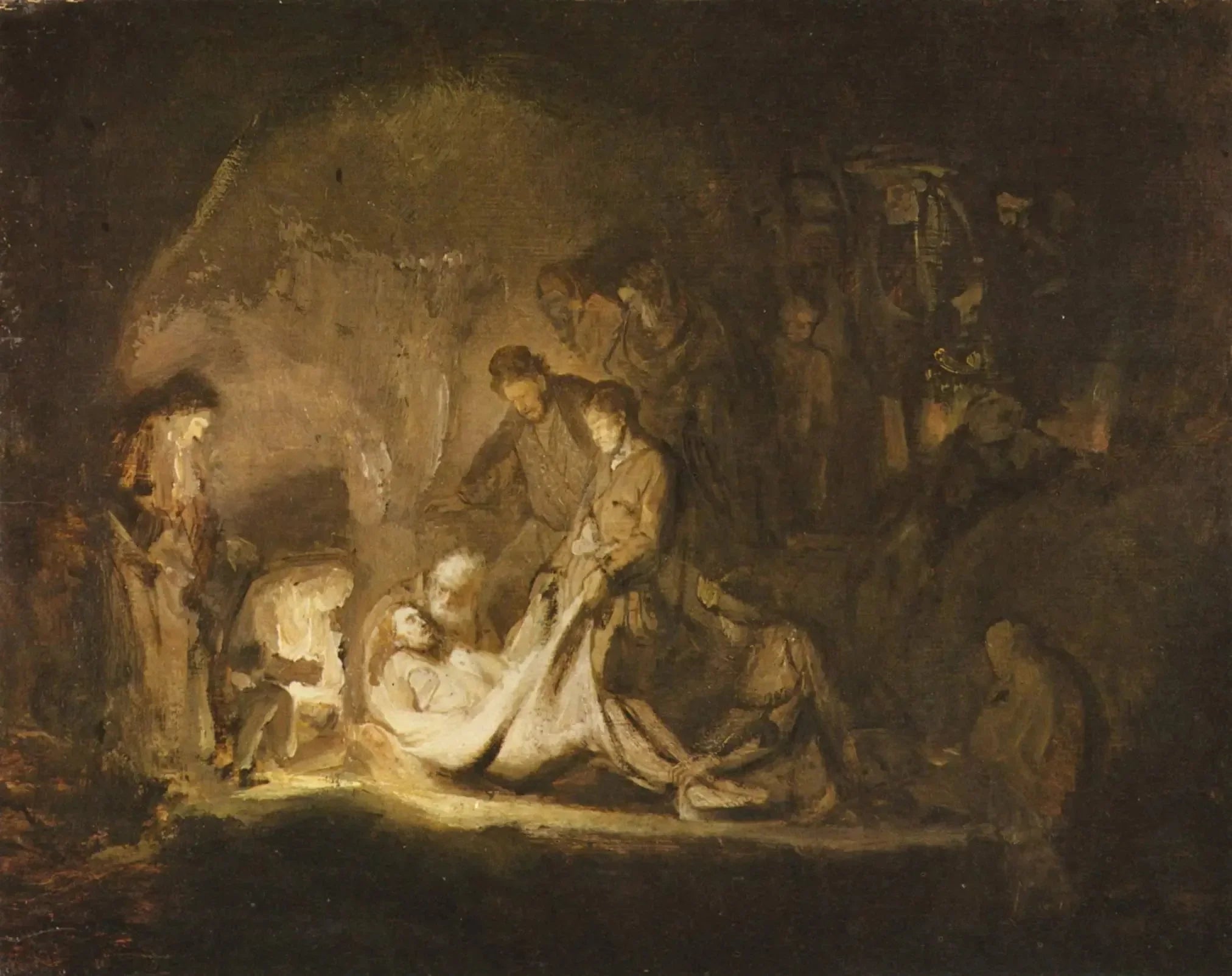 La mise au tombeau du Christ - Rembrandt image 1 copie de tableau peinte à la main