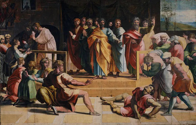 Der Tod des Ananias - Raffael Sanzio